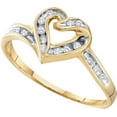 thumbnail image 1 of 10kt Two-tone Gold Womens Round Diamond Heart Frame Ring 1/12 Cttw, 1 of 1