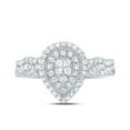 thumbnail image 1 of 10kt White Gold 1/2 Cttw Natural Diamond Pear Double Halo Wedding Engagement Anniversary Bridal Set, Women Size: 5-9, 1 of 4