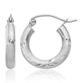 thumbnail image 1 of 10K Solid White Gold 3mm Round Small Hoop Earrings, 1 of 10