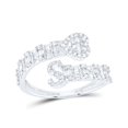 thumbnail image 1 of 10kt White Gold 5/8 Cttw Natural Diamond Fashion Initial "S" Ladies Heart Cuff Wedding Engagement Anniversary Ring, Women Size: 5-9, 1 of 1