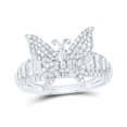 thumbnail image 1 of 10kt White Gold 5/8 Cttw Natural Diamond Wedding Engagement Anniversary Butterfly Ring, Women Size: 5-9, 1 of 1