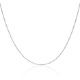 thumbnail image 1 of 10K Solid White Gold 0.8mm Cable Rolo Link Chain Belcher Necklace, 1 of 4