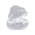 thumbnail image 1 of 10kt White Gold His Hers Round Diamond Cluster Matching Wedding Set 1-3/4 Cttw, 1 of 1
