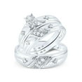 thumbnail image 1 of 10kt White Gold His Hers Round Diamond Cross Matching Wedding Set 1/5 Cttw, 1 of 5