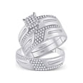 thumbnail image 1 of 10kt White Gold His Hers Round Diamond Square Matching Wedding Set 1/2 Cttw, 1 of 1