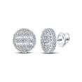 thumbnail image 1 of 10kt White Gold Mens Baguette Diamond Circle Earrings 3/4 Cttw, 1 of 1