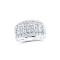 thumbnail image 1 of 10kt White Gold Mens Princess Diamond Round Band Ring 3 Cttw, 1 of 1