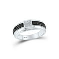 thumbnail image 1 of 10kt White Gold Mens Round Black Color Enhanced Diamond Band Ring 1/2 Cttw, 1 of 1