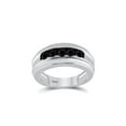 thumbnail image 1 of 10kt White Gold Mens Round Black Color Enhanced Diamond Band Ring 1 Cttw, 1 of 4