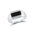 thumbnail image 1 of 10kt White Gold Mens Round Black Color Enhanced Diamond Band Ring 3/4 Cttw, 1 of 1