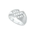 thumbnail image 1 of 10kt White Gold Mens Round Channel-set Diamond Triple Row Band Ring 1/2 Cttw, 1 of 1