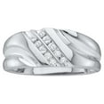 thumbnail image 1 of 10kt White Gold Mens Round Diamond 2-row Wedding Anniversary Band Ring 1/8 Cttw, 1 of 1