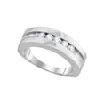 thumbnail image 1 of 10kt White Gold Mens Round Diamond Band Wedding Anniversary Ring 1/2 Cttw, 1 of 1