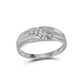 thumbnail image 1 of 10kt White Gold Mens Round Diamond Double Row Slender Wedding Band 1/8 Cttw, 1 of 2