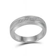 thumbnail image 1 of 10kt White Gold Mens Round Diamond Double Row Wedding Band Ring 1/5 Cttw, 1 of 2