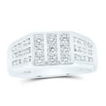 thumbnail image 1 of 10kt White Gold Mens Round Diamond Flat-top Band Ring 1 Cttw, 1 of 1
