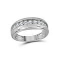 thumbnail image 1 of 10kt White Gold Mens Round Diamond Single Row Wedding Band Ring 1 Cttw, 1 of 2