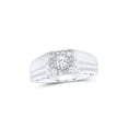 thumbnail image 1 of 10kt White Gold Mens Round Diamond Solitaire Band Ring 1/2 Cttw, 1 of 1