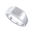 thumbnail image 1 of 10kt White Gold Mens Round Diamond Square Cluster Ring 1/6 Cttw, 1 of 1