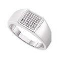 thumbnail image 1 of 10kt White Gold Mens Round Diamond Square Cluster Ring 1/6 Cttw, 1 of 1