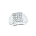 thumbnail image 1 of 10kt White Gold Mens Round Diamond Square Ring 1 Cttw, 1 of 1