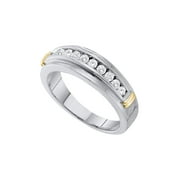 DIAMOND DEAL 10kt White Gold Mens Round Diamond Wedding Band Ring 1/2 Cttw