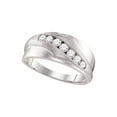 thumbnail image 1 of 10kt White Gold Mens Round Diamond Wedding Band Ring 1/2 Cttw, 1 of 1