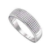 DIAMOND DEAL 10kt White Gold Mens Round Diamond Wedding Band Ring 1/3 Cttw