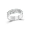thumbnail image 1 of 10kt White Gold Mens Round Diamond Wedding Machine Set Band Ring 1/2 Cttw, 1 of 1