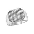 thumbnail image 1 of 10kt White Gold Mens Round Pave-set Diamond Octagon Cluster Ring 1/2 Cttw, 1 of 1