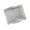 thumbnail image 1 of 10kt White Gold Mens Round Pave-set Diamond Rectangle Cluster Ring 1.00 Cttw, 1 of 1