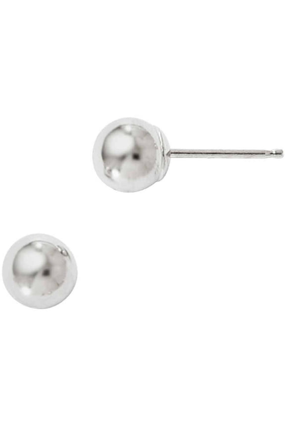 10kt White Gold Polished Ball Post Earrings