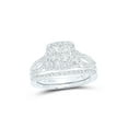 thumbnail image 1 of 10kt White Gold Princess Diamond Bridal Wedding Ring Band Set 1 Cttw, 1 of 1