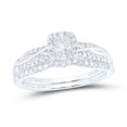 thumbnail image 1 of 10kt White Gold Princess Diamond Halo Bridal Wedding Ring Band Set 1/2 Cttw, 1 of 1
