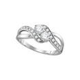 thumbnail image 1 of 10kt White Gold Round Diamond 2-stone Bridal Wedding Engagement Ring 5/8 Cttw, 1 of 1