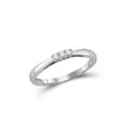 thumbnail image 1 of 10kt White Gold Round Diamond 3-stone Bridal Wedding Engagement Ring 1/20 Cttw, 1 of 1