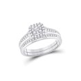 thumbnail image 1 of 10kt White Gold Round Diamond Bridal Wedding Ring Band Set 1/2 Cttw, 1 of 4