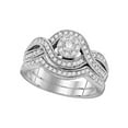 thumbnail image 1 of 10kt White Gold Round Diamond Bridal Wedding Ring Band Set 1/2 Cttw, 1 of 1