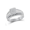 thumbnail image 1 of 10kt White Gold Round Diamond Bridal Wedding Ring Band Set 3/8 Cttw, 1 of 1
