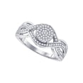 thumbnail image 1 of 10kt White Gold Round Diamond Cluster Bridal Wedding Engagement Ring 1/3 Cttw, 1 of 1