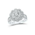 thumbnail image 1 of 10kt White Gold Round Diamond Cluster Bridal Wedding Engagement Ring 1-5/8 Cttw, 1 of 1