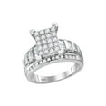 thumbnail image 1 of 10kt White Gold Round Diamond Cluster Bridal Wedding Engagement Ring 7/8 Cttw, 1 of 1