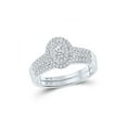 thumbnail image 1 of 10kt White Gold Round Diamond Halo Bridal Wedding Ring Band Set 1/2 Cttw, 1 of 1