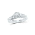 thumbnail image 1 of 10kt White Gold Round Diamond Halo Bridal Wedding Ring Band Set 1/3 Cttw, 1 of 1