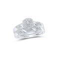 thumbnail image 1 of 10kt White Gold Round Diamond Halo Bridal Wedding Ring Band Set 1/6 Cttw, 1 of 1