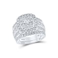 thumbnail image 1 of 10kt White Gold Round Diamond Halo Bridal Wedding Ring Band Set 3 Cttw, 1 of 1