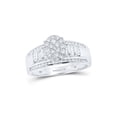 thumbnail image 1 of 10kt White Gold Round Diamond Oval Bridal Wedding Engagement Ring 1/2 Cttw, 1 of 1