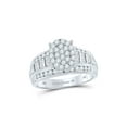 thumbnail image 1 of 10kt White Gold Round Diamond Oval Bridal Wedding Engagement Ring 1 Cttw, 1 of 1