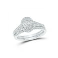 thumbnail image 1 of 10kt White Gold Round Diamond Oval Bridal Wedding Ring Band Set 1/2 Cttw, 1 of 1
