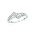 thumbnail image 1 of 10kt White Gold Round Diamond Solitaire Bridal Wedding Engagement Ring 1/10 Cttw, 1 of 1